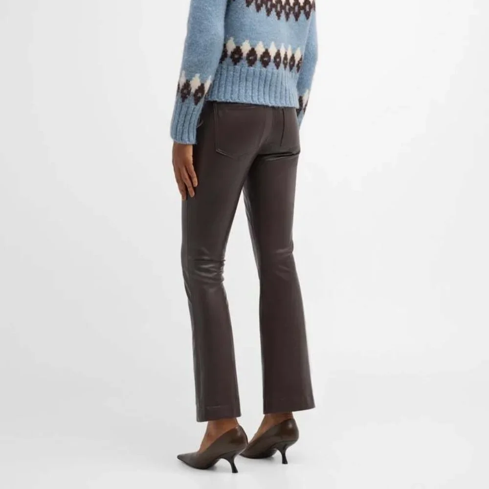 Veronica Beard Carson High-Rise Ankle Flare Dark Chocolate Pants NWT 27 - Picture 2 of 7